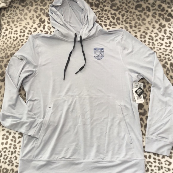 UPF 50 Helm Pullover UV Hoodie in Light Gray Size Mens Medium The Edge Rehoboth - Picture 4 of 16